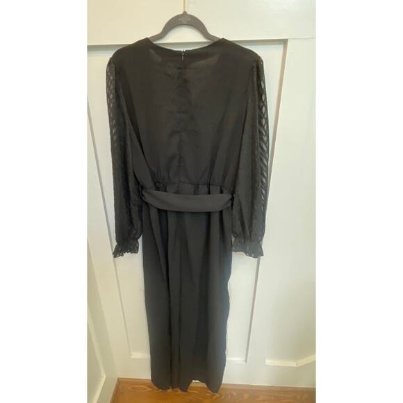 NWOT SHEIN Curve Clasi Plus Contrast Mesh Belted Jumpsuit, 2XL - Picture 6 of 6